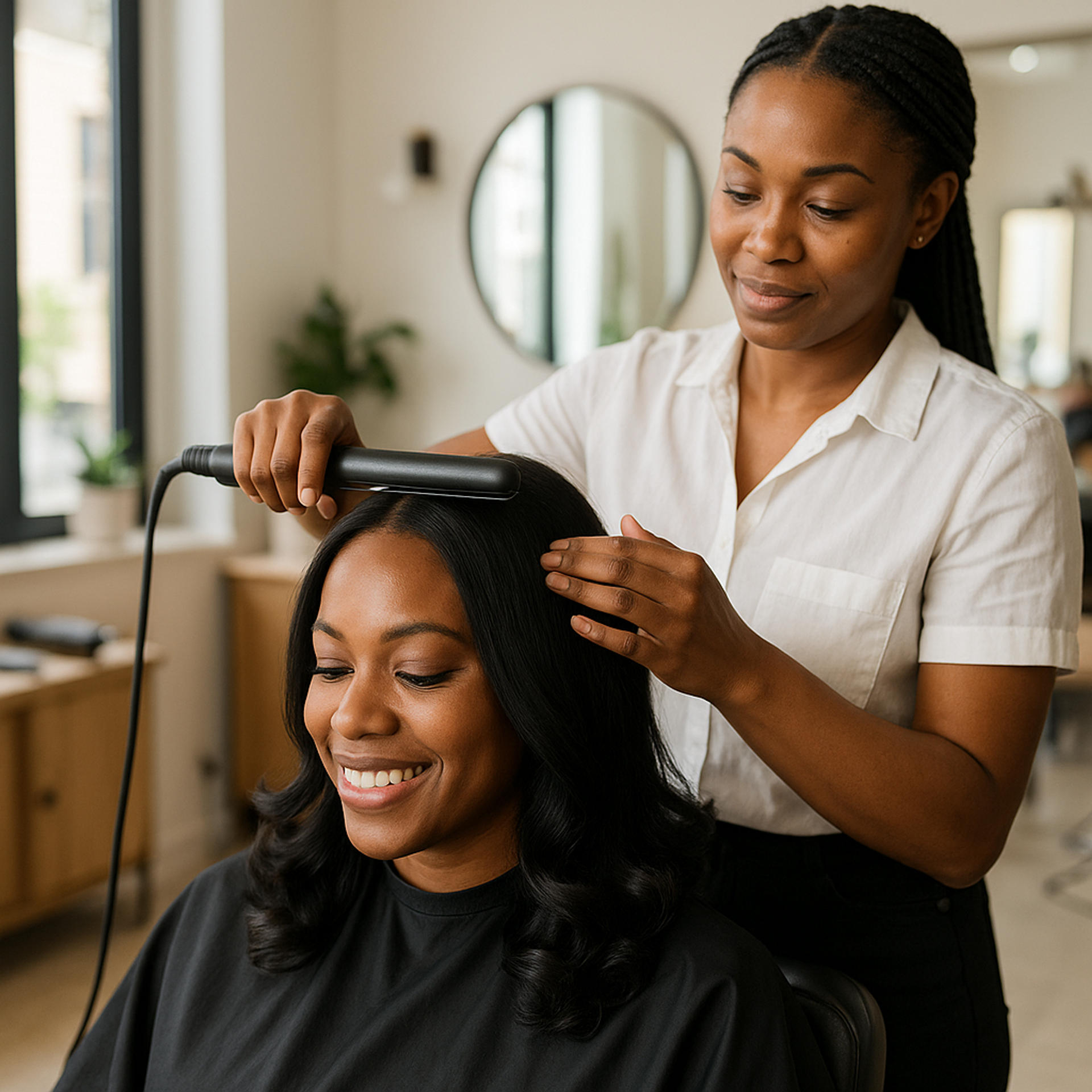 Relaxer and curls or straight