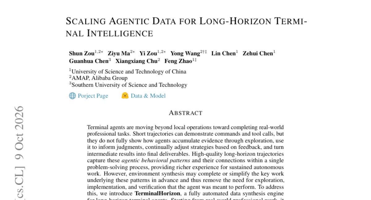 Scaling Agentic Data for Long-Horizon Terminal Intelligence