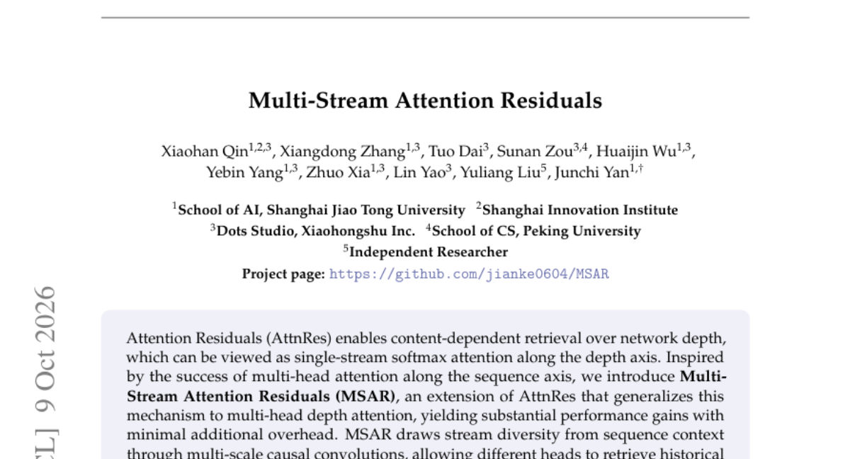 Multi-Stream Attention Residuals