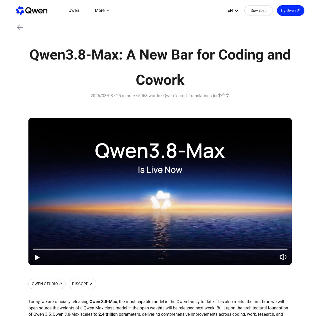Qwen3.8-Max: A New Bar for Coding and Cowork