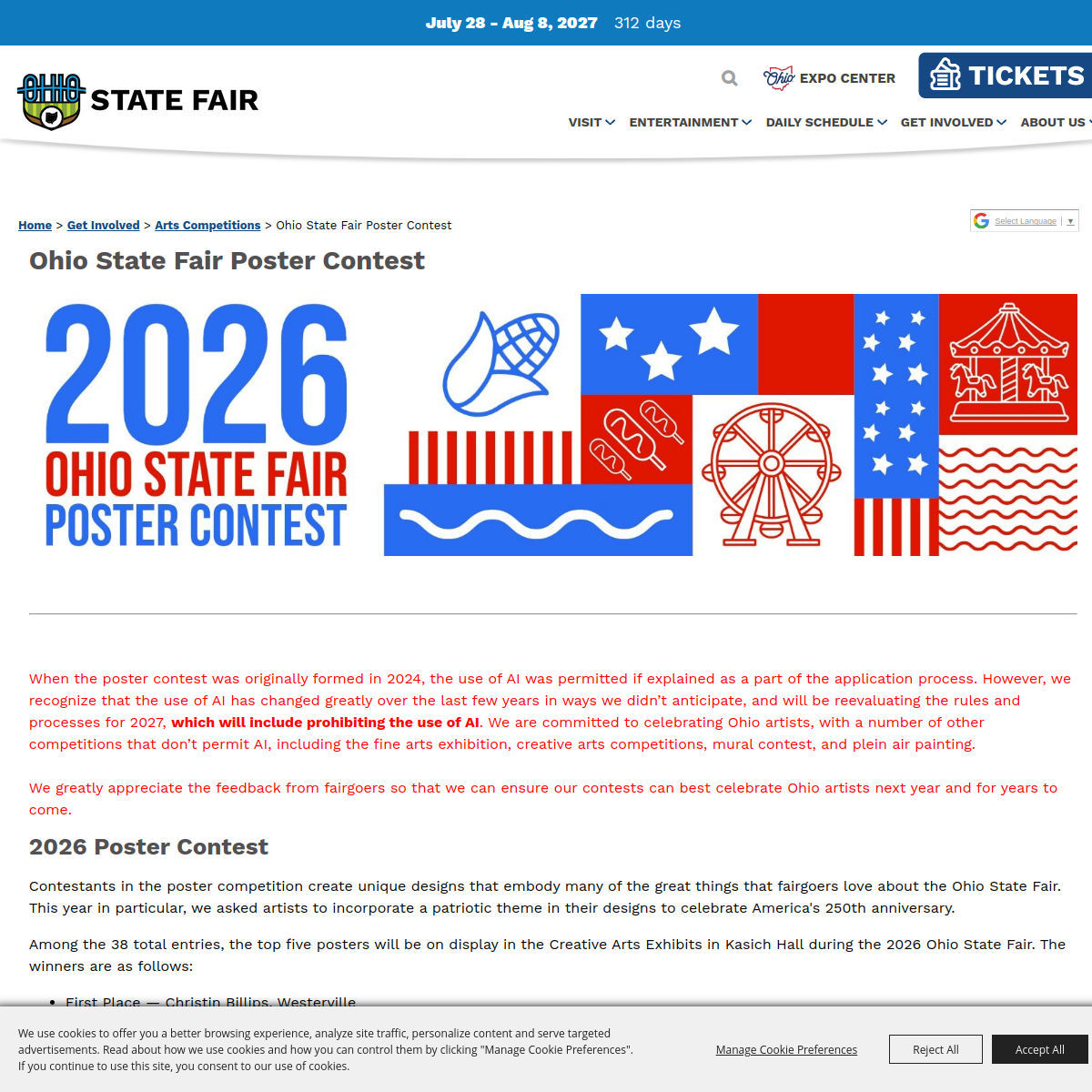 AI poster wins Ohio State Fair contest