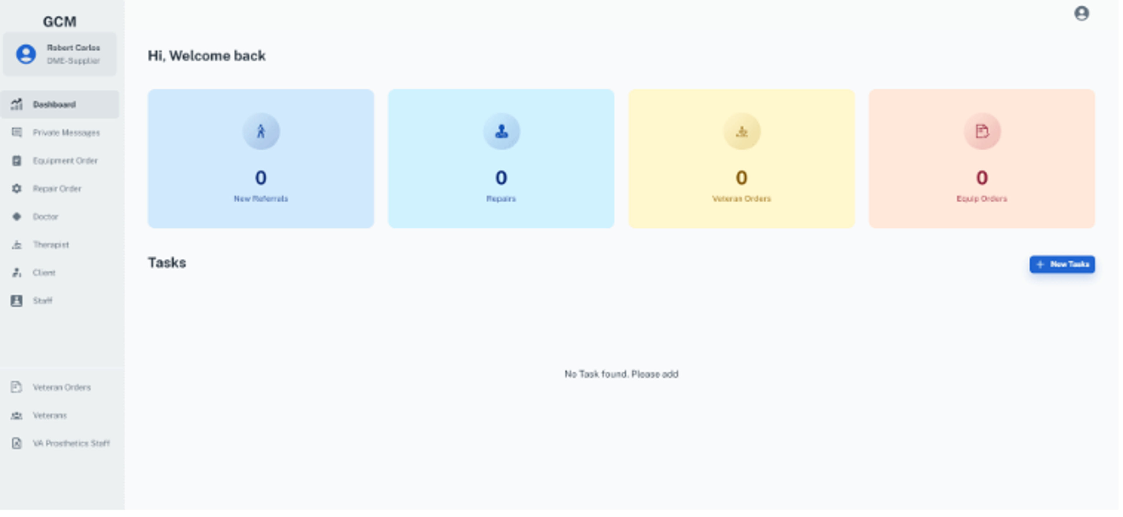 Medical Supplier Management System dashboard screenshot  1