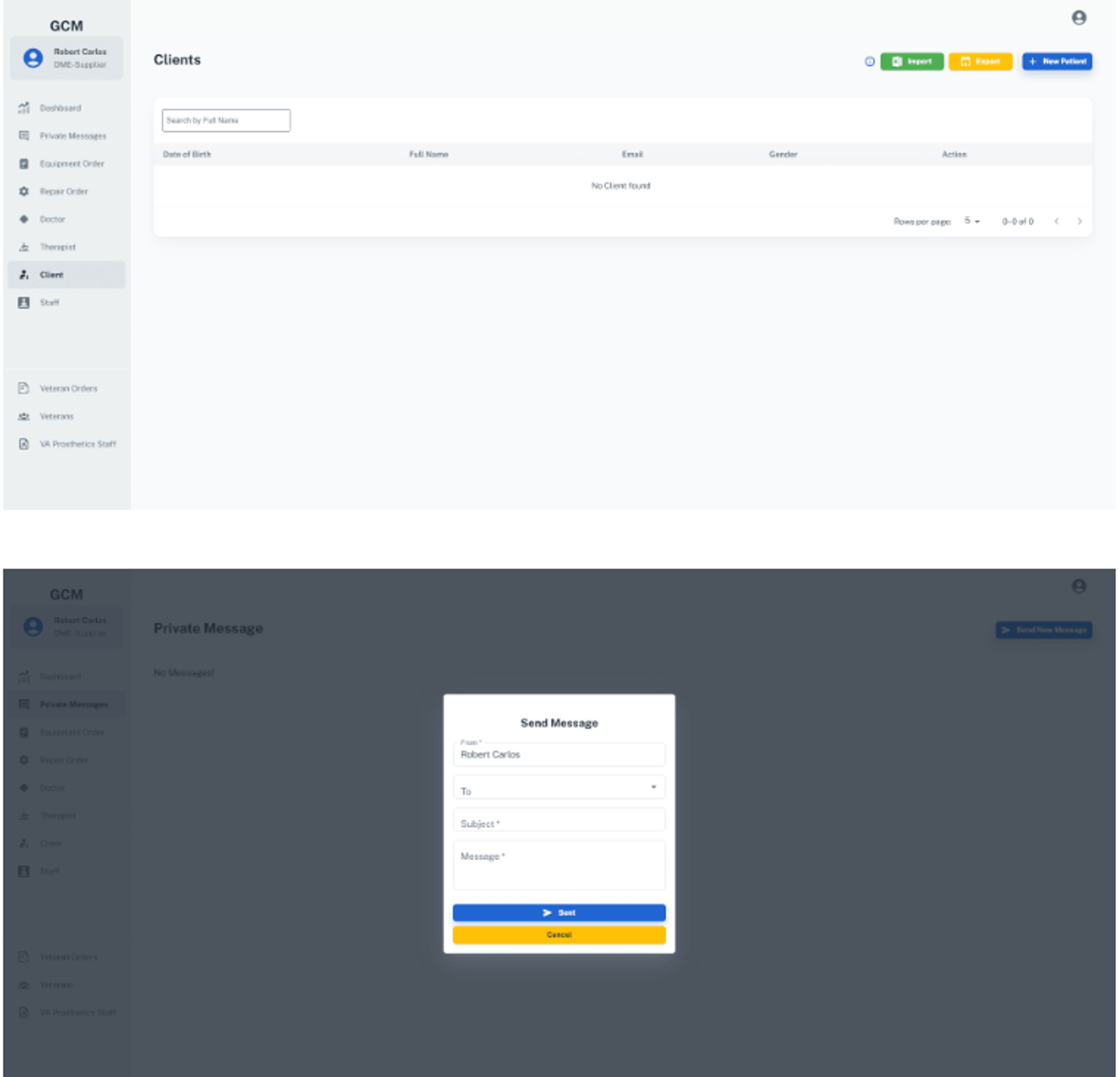 Medical Supplier Management System dashboard screenshot  3