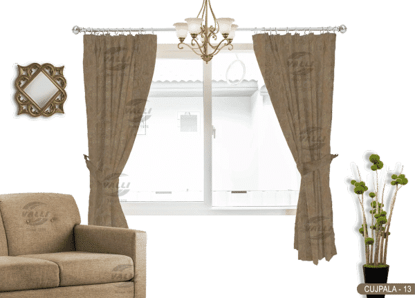 Self Design Curtain Beige