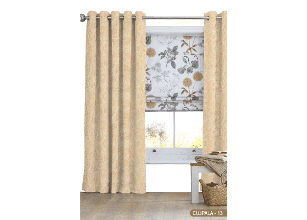 Self Design Curtain Beige