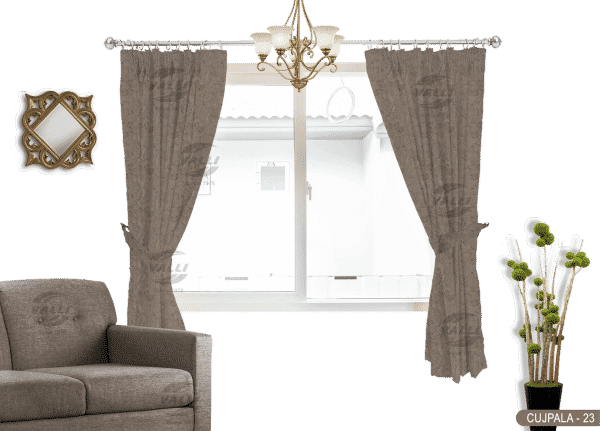 Self Design Curtain Grey