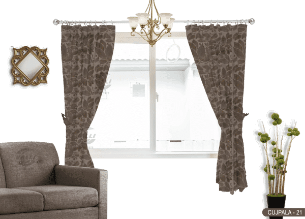 Self Design Curtain Grey