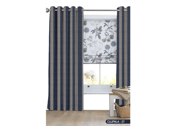 Vertical Design Curtain Dark Blue