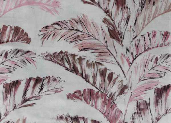 Self Design Leaf Velvet Type Curtain PINK