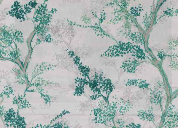 Self Design Tree Velvet Type Curtain Green