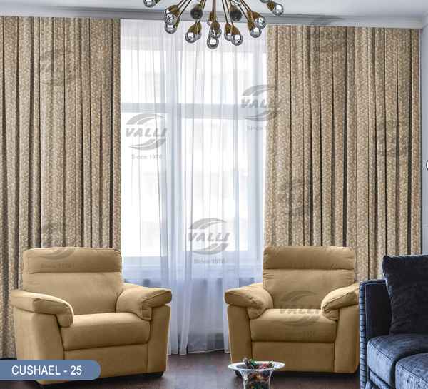 Leaf Design Curtain - CL.Beige