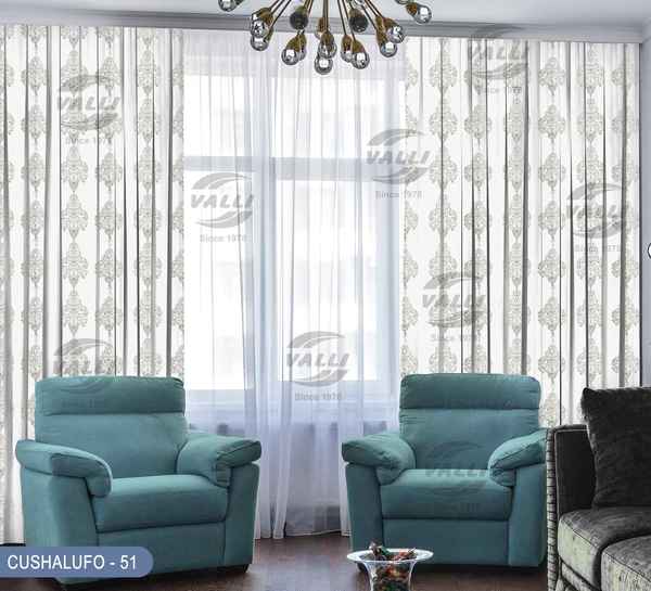 Buta sheer Design Curtain - CL.White