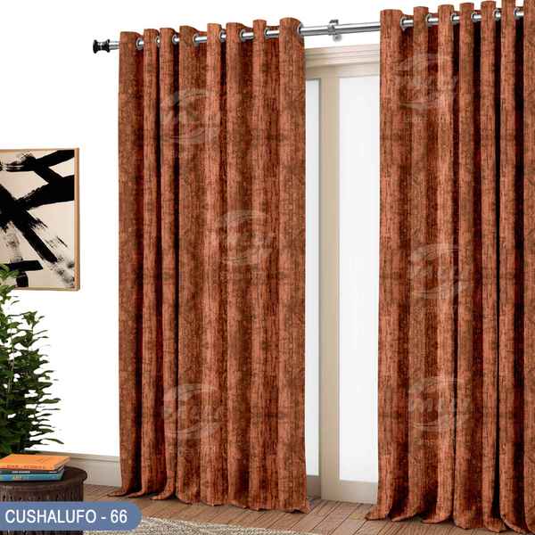 Glossy Self Design Curtain - CL.Blue