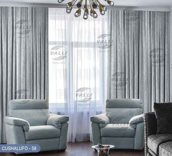 Glossy self Design Curtain - CL.Grey