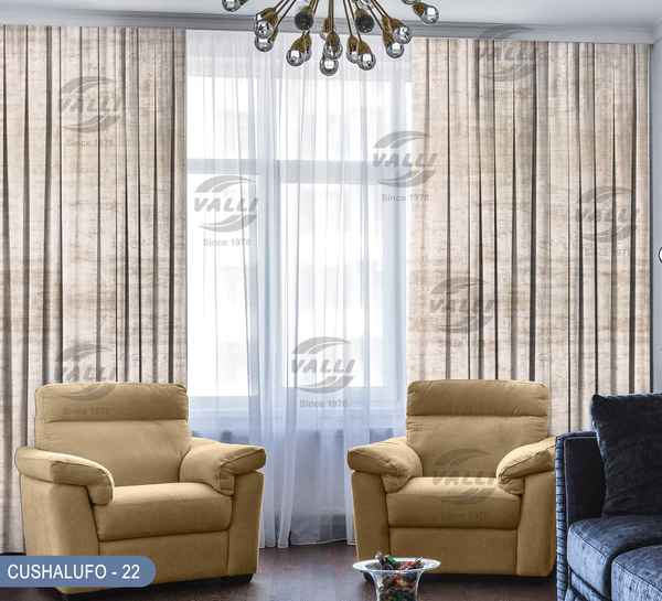 Glossy Self Design Curtain - CL.White