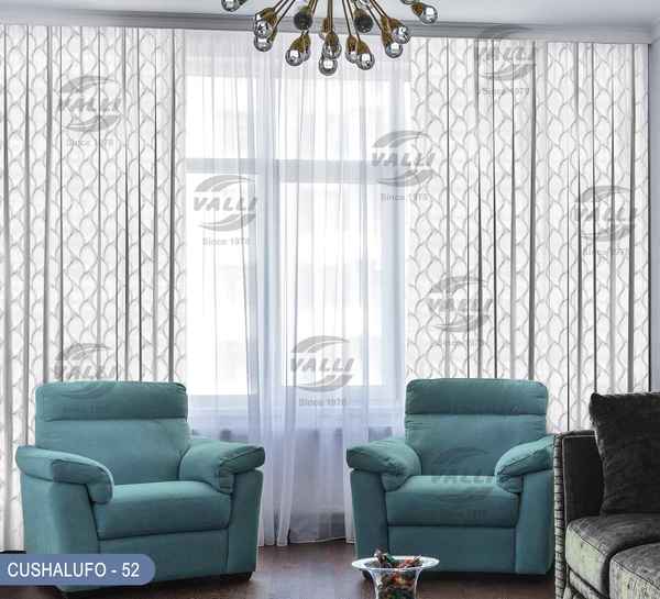 Leaf Embosed Design Curtain - CL.White