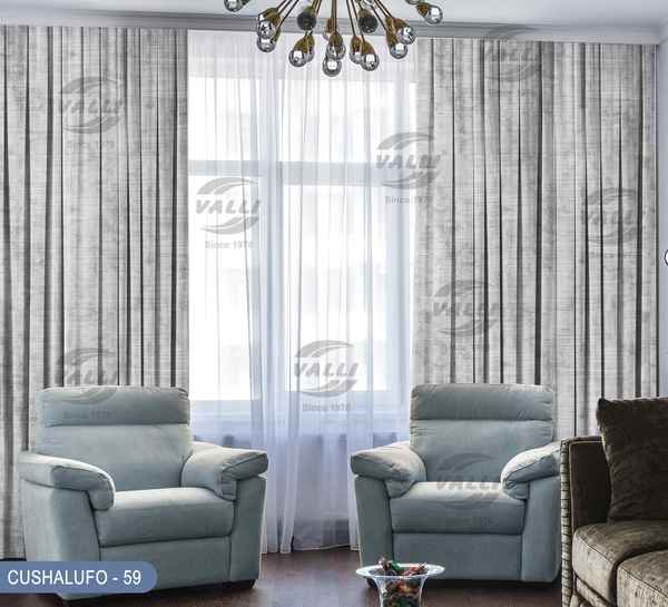 Sheer Printed Design Curtain - CL.Grey