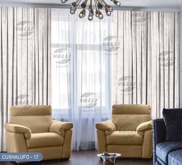 Sheer Printed Design Curtain - CL.White