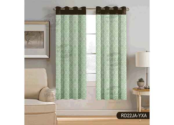 Readymade Door Self Design Curtain Green