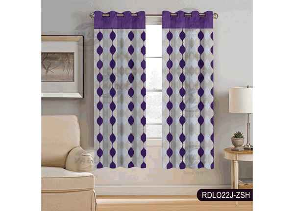 Readymade Door Vertical Design All Over Curtain Violet