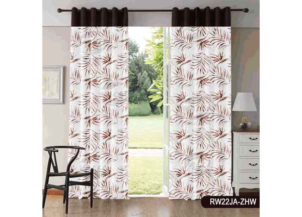 Ready Made Window Abstract Curtain Ivory