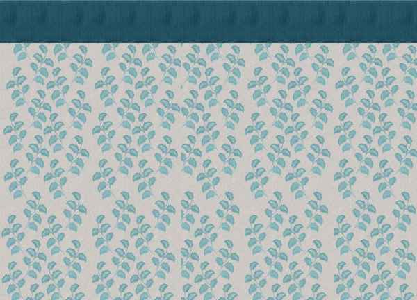 Ready Made Window Crush Print Leaf All Over Curtain Aqua