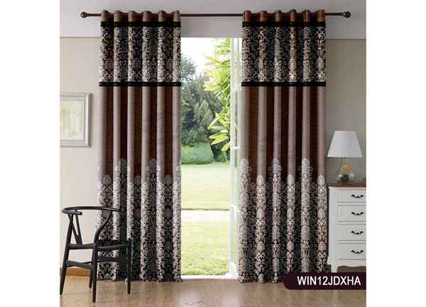 Ready Made Window Embroidery Panel Curtain Biscuit