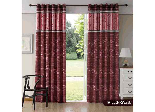 Ready Made Window Panel Curtain All Over Red