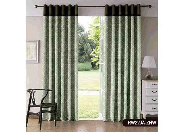 Ready Made Window Self Design Curtain Green