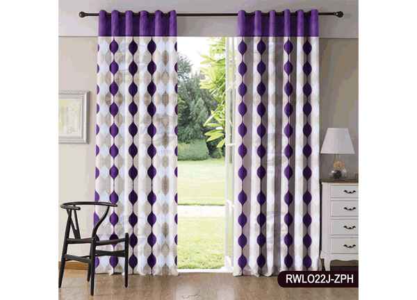 Ready Made Window Vertical Design All Over Curtain Violet