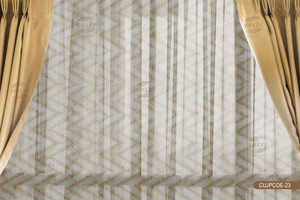 Abstract Sheer Curtain Beige