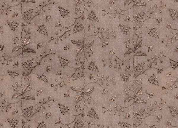 Branch Leaf Design Sheer Curtain  Brown