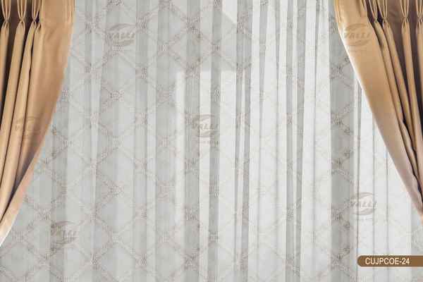 Diamond Design Sheer Curtain Beige