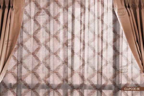 Diamond Design Sheer Curtain Brown