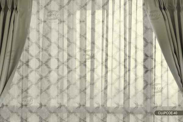 Diamond Design Sheer Curtain Grey