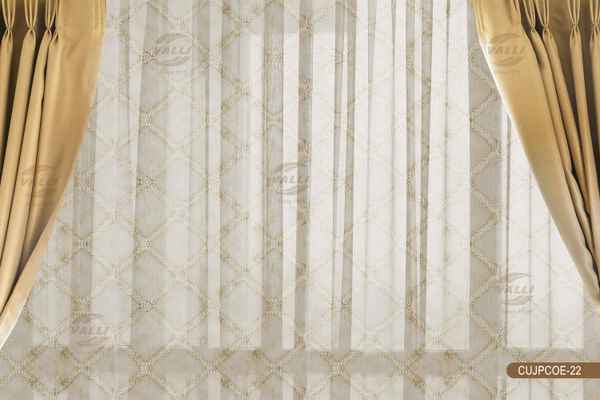 Diamond Design Sheer Curtain Beige