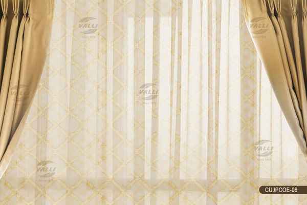 Diamond Design Sheer Curtain Gold