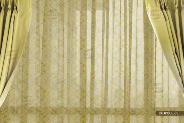 Diamond Design Sheer Curtain Green