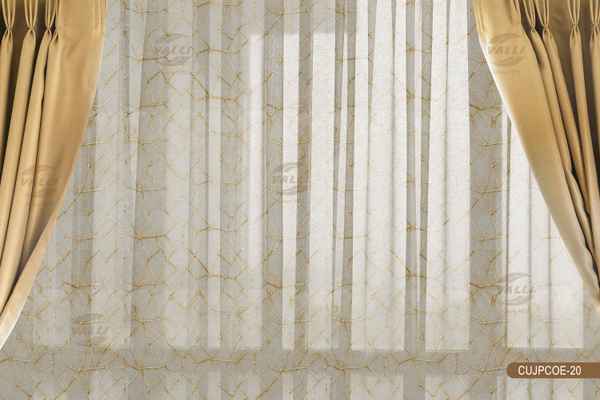 Geometric Sheer Curtain Beige