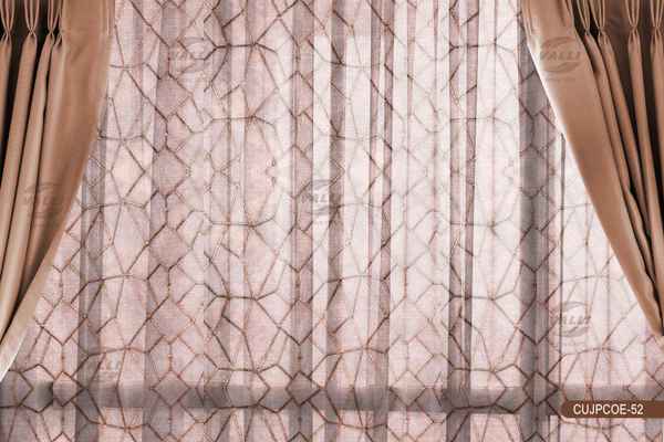 Geometric Sheer Curtain Brown