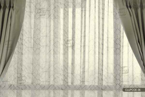 Geometric Sheer Curtain Grey