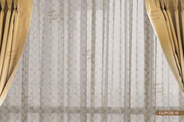 Stripe Sheer Curtain Beige