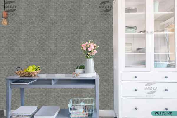 Geometric squares self design wallpaper grey family color