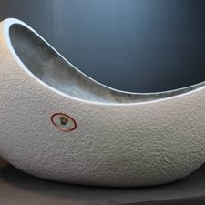 Moon Fiber Pot 19 White Stone Look