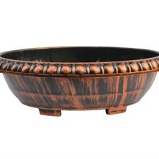 BONSAI POT 12 INCH SILVER ANTIQUE LOOK