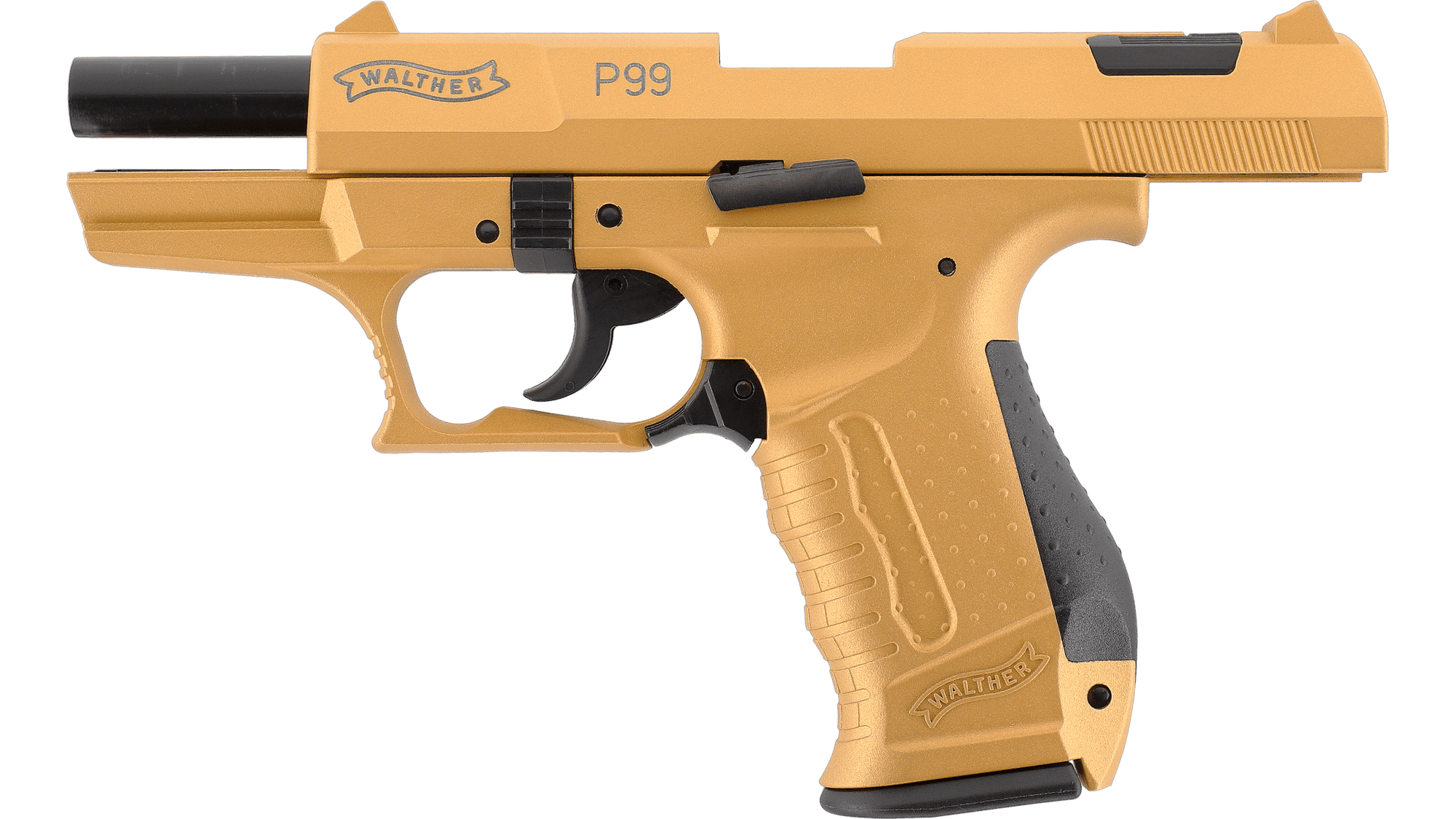 P99 Icon Walther P99 - 9 mm P.A.K., Glacier Gold