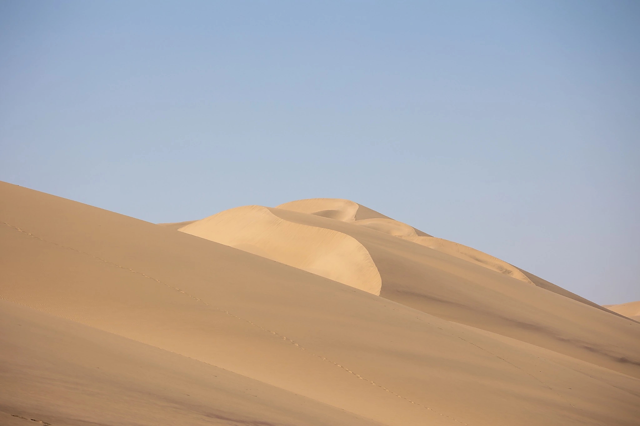 Large golden sand dunes near Sandwich Harbour on Namibia’s Atlantic coast