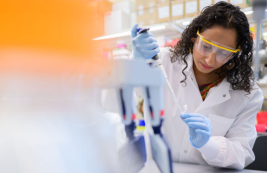 Anusha Nathan in the lab