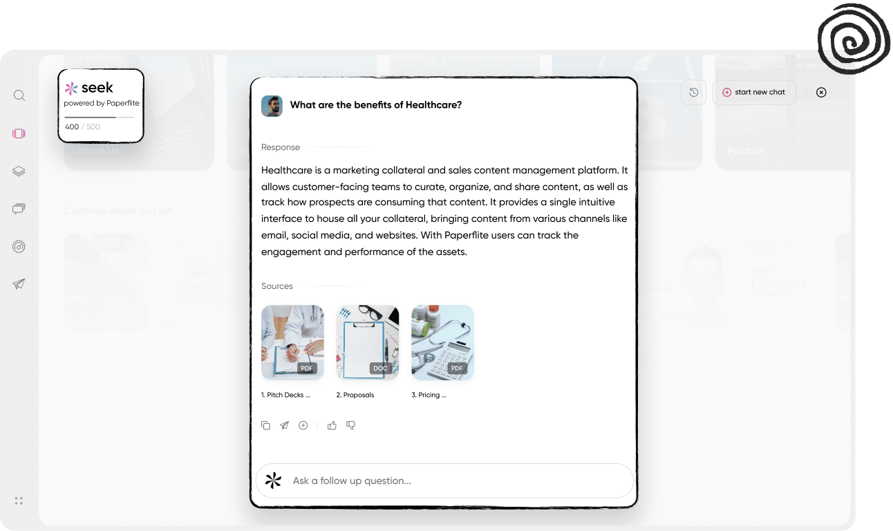 Paperflite content search interface