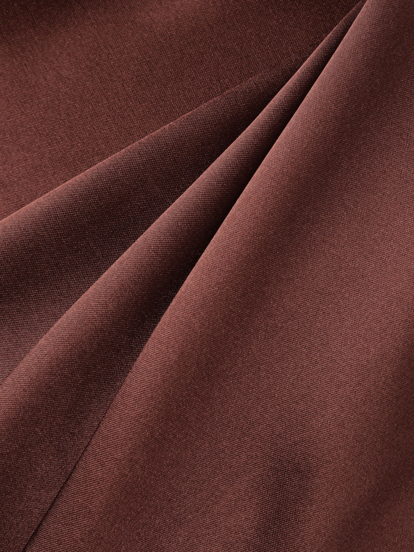 Jupe Longue Femme Satinée Marron à Fronces et Fente Latérale – Jupe Drapée Tendance - vue 5